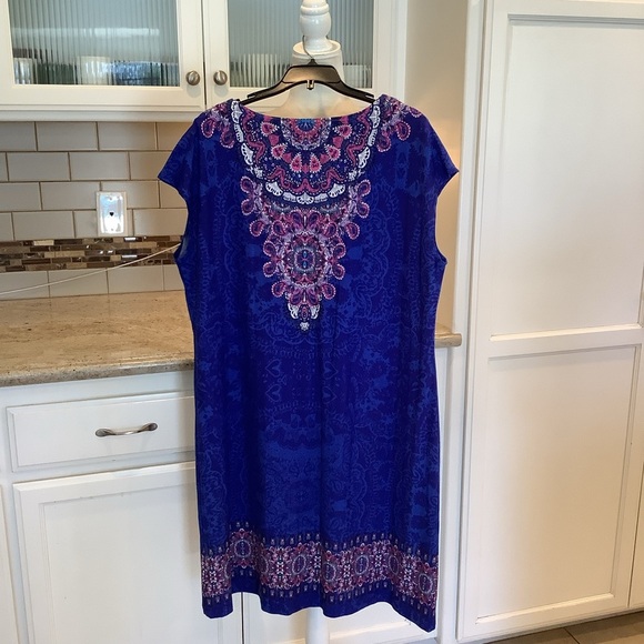Chico’s Blue and Pink Women's Shift Dress Size XL (3) - Picture 3 of 5